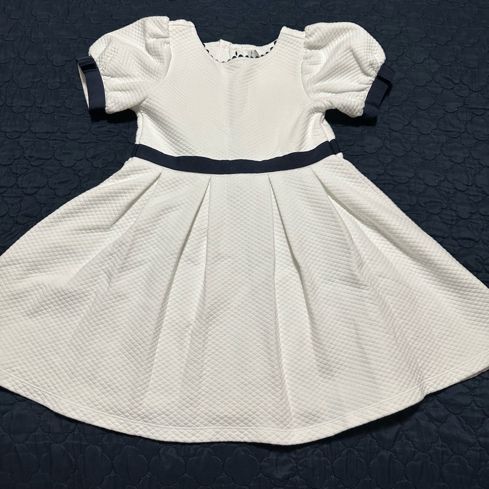 Janie and Jack Quilted Puff Sleeve Jacquard Dress size 7